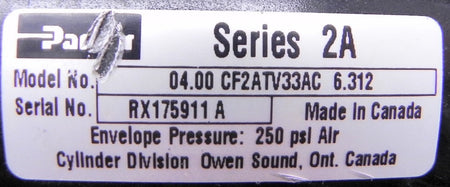 Parker Pneumatic Cylinder CF2ATV33AC - Advance Operations