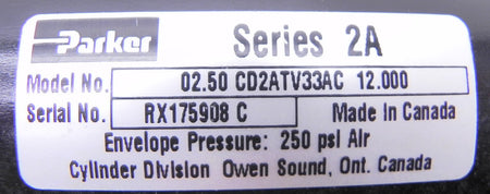 Parker Pneumatic Cylinder CD2ATV33AC  12" - Advance Operations
