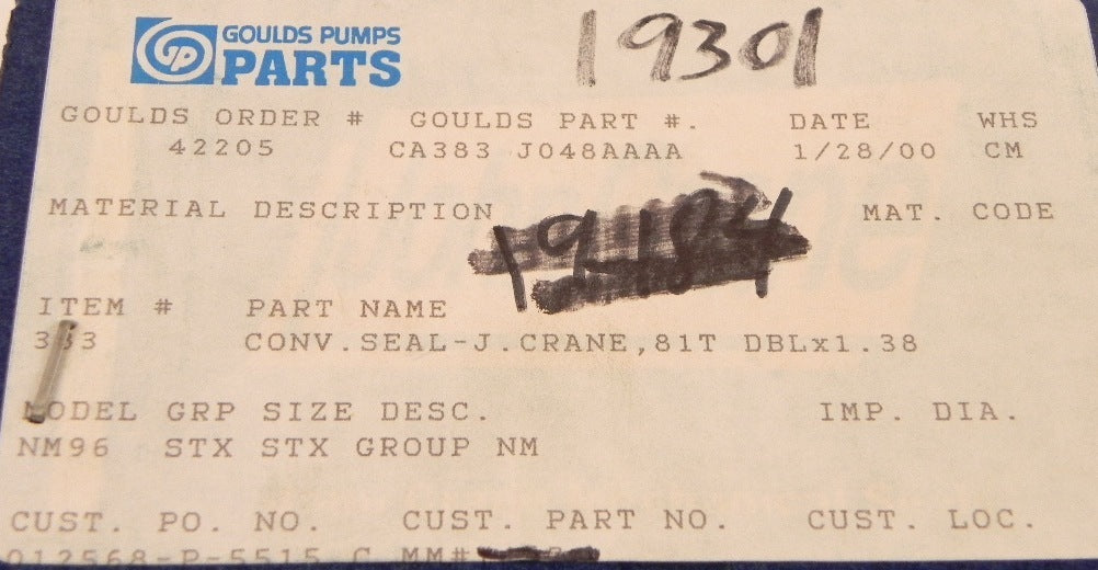 John Crane Mechanical Seal TYPE 81T DBL 1-3/8" - Advance Operations