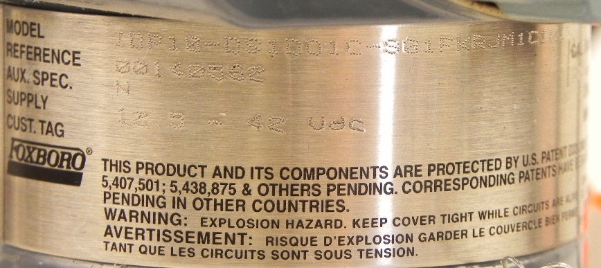 Foxboro Pressure Transmitter IDP10-DS1D01C - Advance Operations