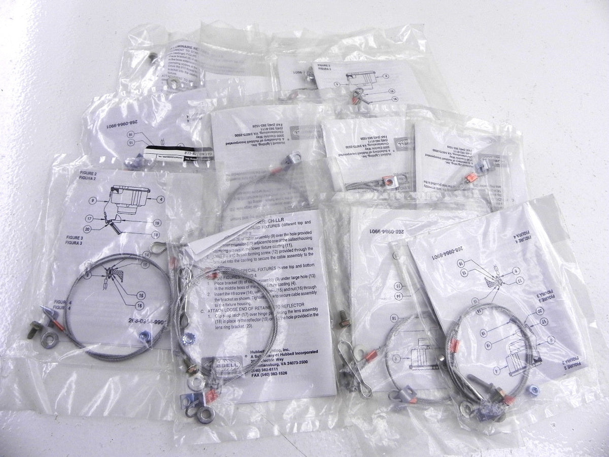 Hubbell Lighting Lower Luminaire Retainer Cable CH-LLR (Lot of 12) - Advance Operations