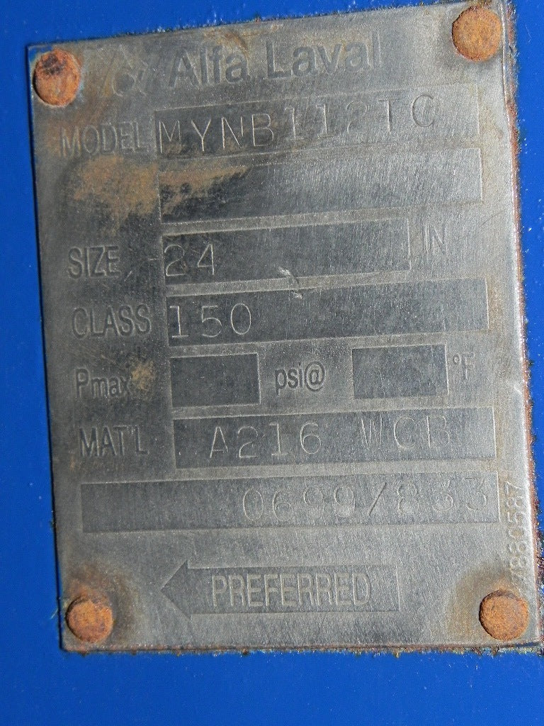 Alfa Laval / Saunders Butterfly Valve MYNB1121C 24" - Advance Operations