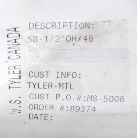 W.S. Tyler Woven Wire (0.0410") Cloth 48" X 58-1/2" - Advance Operations