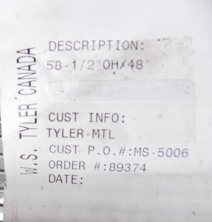 W.S. Tyler Woven Wire (0.0175") Cloth 48" X 58-1/2' - Advance Operations