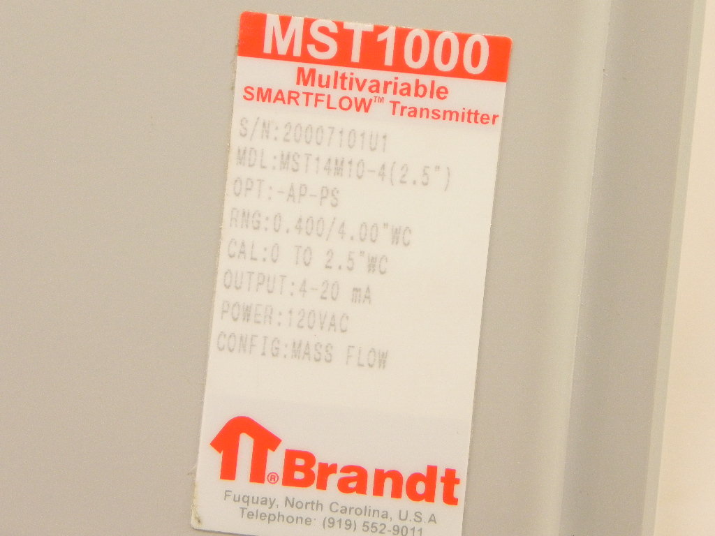 Thermo/Brandt Flow Transmitter MST14M10-4-AP-PS - Advance Operations