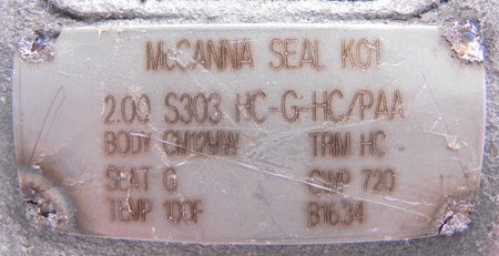 McCanna Socket-Weld Ball Valve 2" S303 HC-G-HC/PAA - Advance Operations