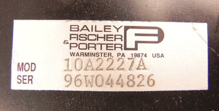 Fischer & Porter Flow Meter 10A2227A - Advance Operations