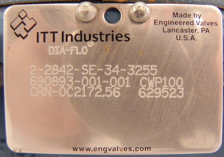 ITT Dia-Flo Diaphragm Valve 2" 2842-SE-34-3255 - Advance Operations