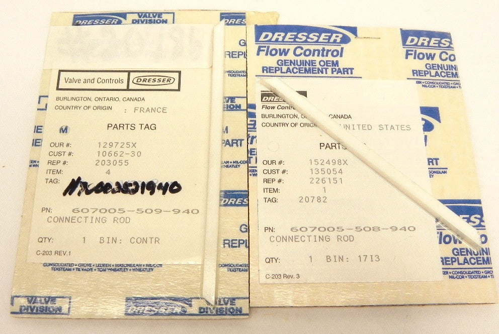 Dresser / Masoneilan Connecting Rods 607005-508/9-940 - Advance Operations