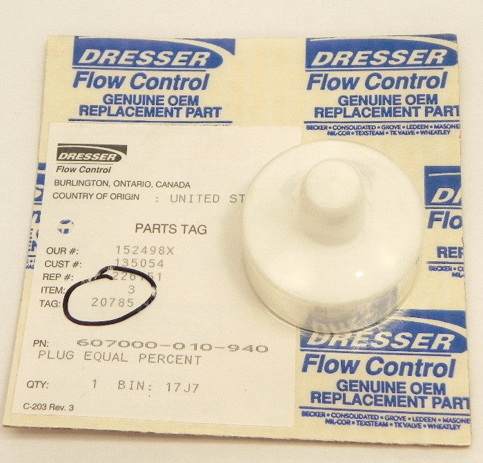 Dresser / Masoneilan Plug Equal Percent 607000-010-940 - Advance Operations