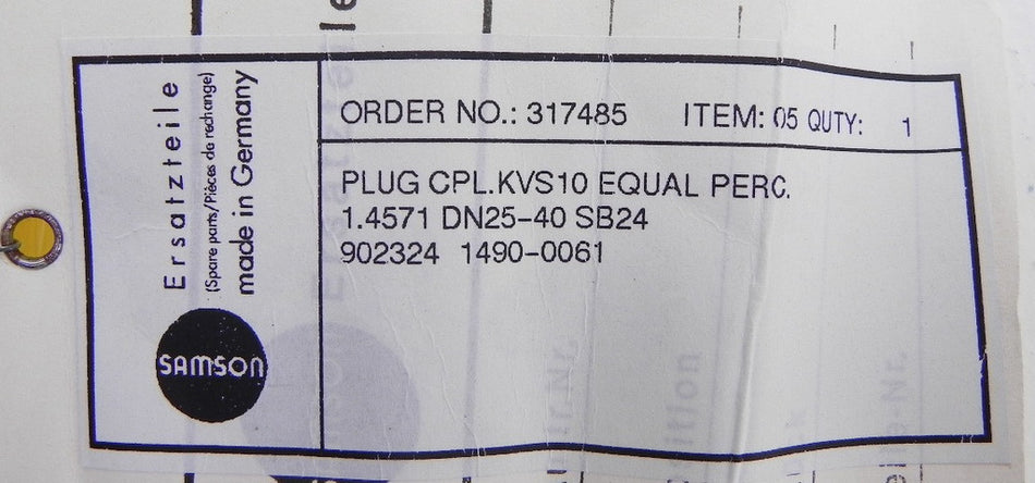Samson Valve Sphere 1490-0061 - Advance Operations