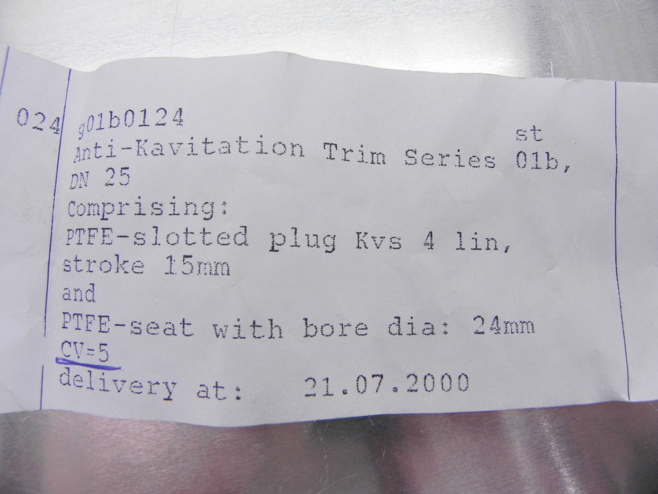 Samson-Pfeiffer Valve Sphere G01B0124 - Advance Operations