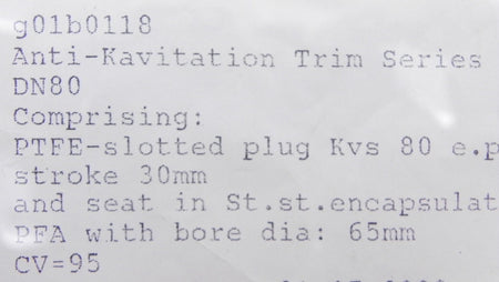 Samson-Pfeiffer Anti-Cavitation Trim Series 1b G01B0118 - Advance Operations