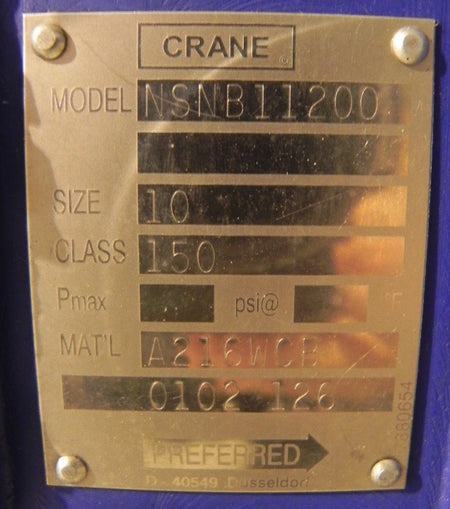 Crane Butterfly Valve 10" NSNB11200 - Advance Operations