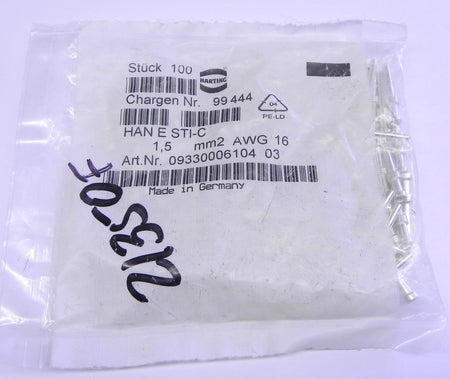 Harting Crimp Male Connector 09 33 000 6104 (100) - Advance Operations