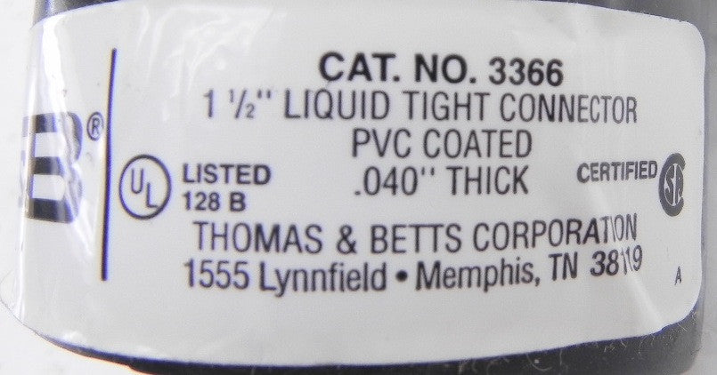 Thomas & Betts Liquid Tight Conn. 90 Deg 3366 1-1/2" - Advance Operations