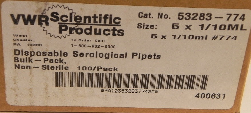VWR Scientific Products Pipets 53283-774 (Lot of 100) - Advance Operations