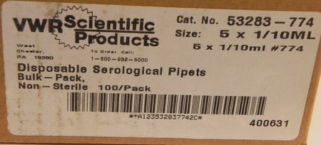 VWR Scientific Products Pipets 53283-774 (Lot of 100) - Advance Operations