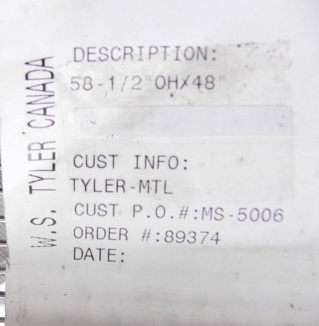 Tyler Woven Wire (0.0355") Cloth 48" x 58-1/2" - Advance Operations