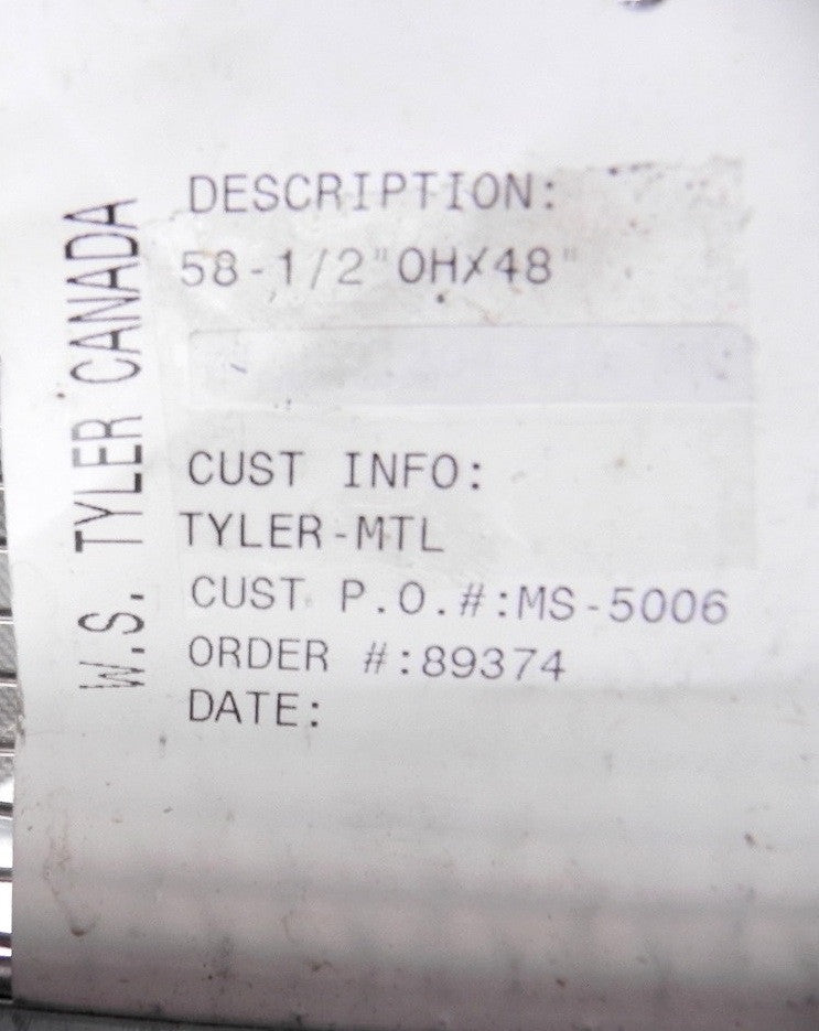 W.S. Tyler Shaker Screen Single Piece Hook 48"x 58-1/2" - Advance Operations