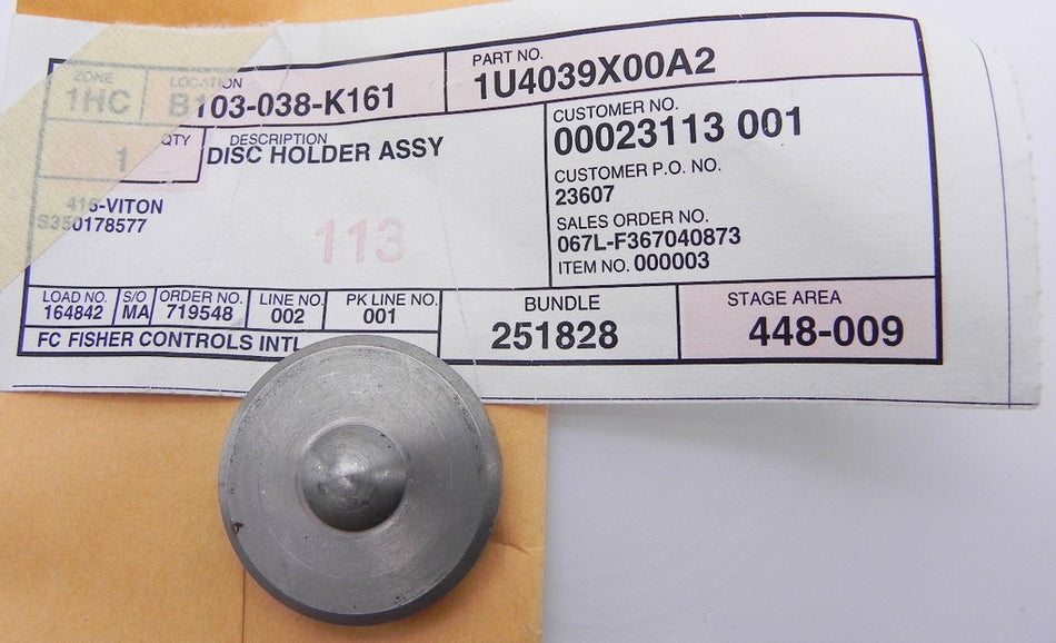 Fisher Valve Disc Holder Assy 1U4039 X00A2 - Advance Operations