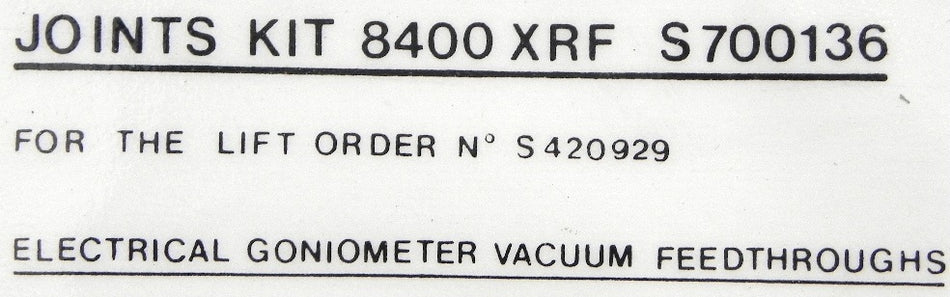 ARL O-Ring Kit 8400 XRF / S 700136 - Advance Operations