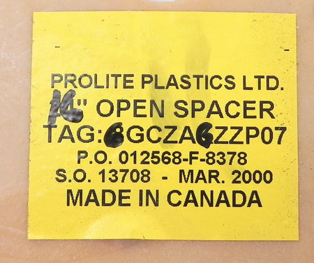 Prolite Plastic FRP PVDF Open Spacer 16" 6GCZAGZZP07 - Advance Operations