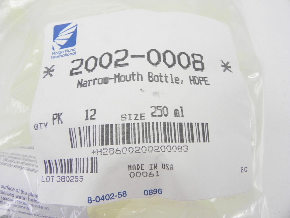 Nalge Nunc Narrow-Mouth Bottle 250ml 2002-0008 (12) - Advance Operations