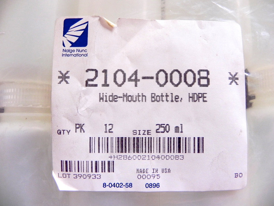 Nalge Nunc Wide Mouth Bottle 250ml 2104-0008 (12) - Advance Operations