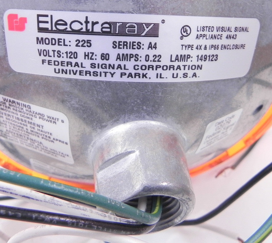 Electraray Beacon Light Amber Model 225 120Vac - Advance Operations