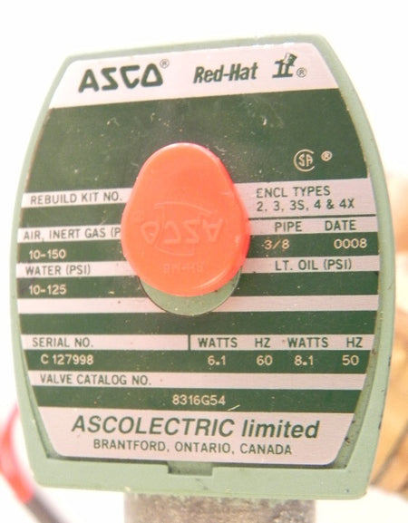 Asco Red Hat II Solenoid Valve EF8316G54 - Advance Operations