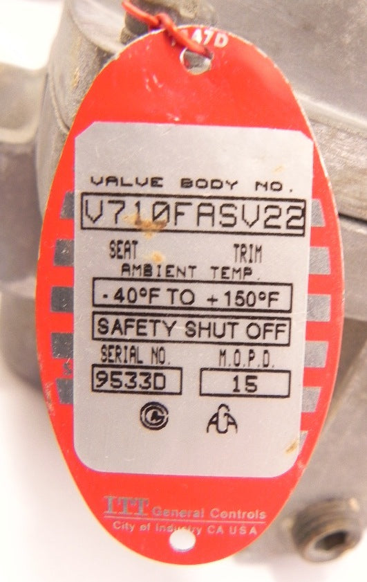 ITT Safety Shut Off Valve V710FASV22 1" NPT - Advance Operations