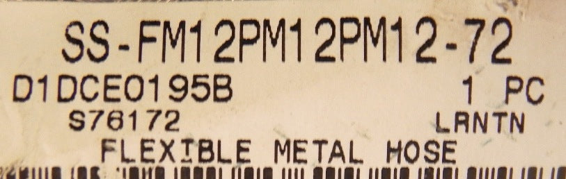 Swagelok Metal Hose SS-FM12PM12PM12-72 - Advance Operations