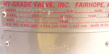 Hy-Grade 6" PTFE Teflon Check Valve P06-GTT-G4 For Corrosive Application - Advance Operations