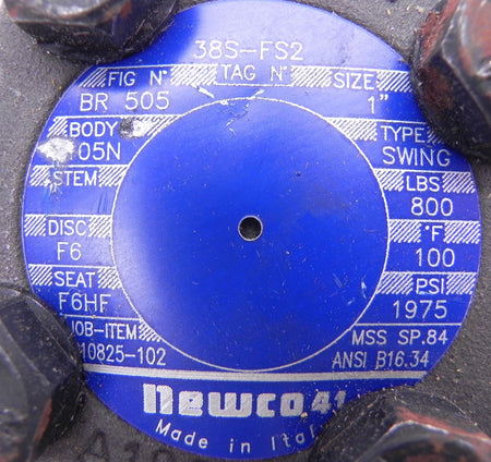 Newco 41 Check Valve 38S-FS2 1" - Advance Operations