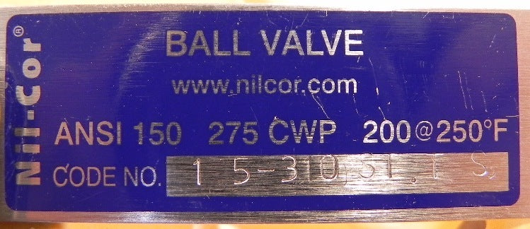 Dresser Nil-Cor Ball Valve 1-1/2" 310-ST-T-S - Advance Operations