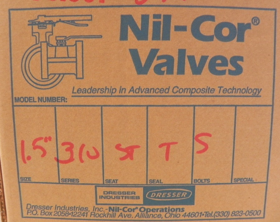 Dresser Nil-Cor Ball Valve 1-1/2" 310-ST-T-S - Advance Operations