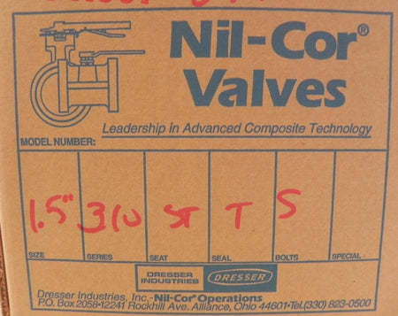 Dresser Nil-Cor Ball Valve 1-1/2" 310-ST-T-S - Advance Operations