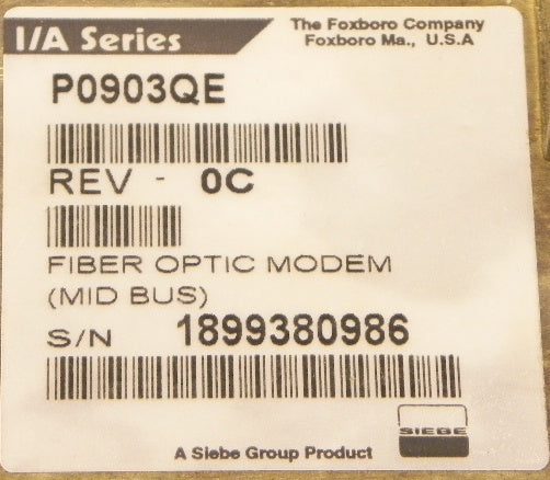 Foxboro Fiber optic Modem P0903QE - Advance Operations