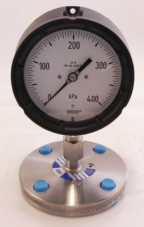 Wika Pressure Gauge w/ Diaphragm 0-400 kPa 4-1/2" - Advance Operations
