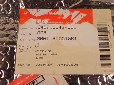 ABB I/O Board 3BHT300015R1 DI635 Digital Input Board 16 Ch. - Advance Operations