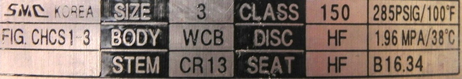 SMC Check Valve 3" CHCS1-3 - Advance Operations