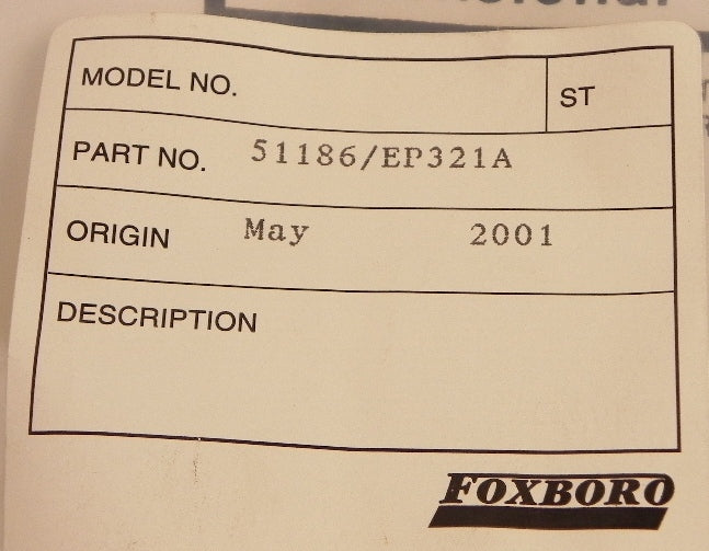 Foxboro Sensor Mounting Accessories 51186/EP321A - Advance Operations