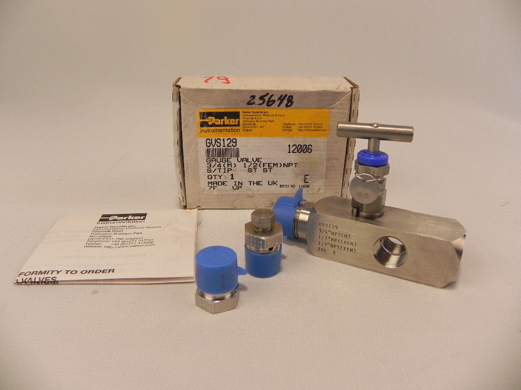 Parker Gauge Valve GVS129 - Advance Operations