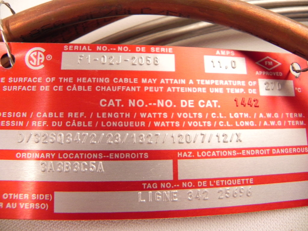 Pyrotenax Electric Heating Cable Design D / 23 feet - Advance Operations