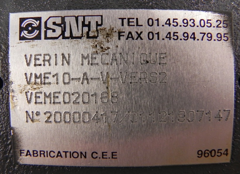 SNT Worm Gear Screw Actuator VME10-A-V-VERS2 - Advance Operations