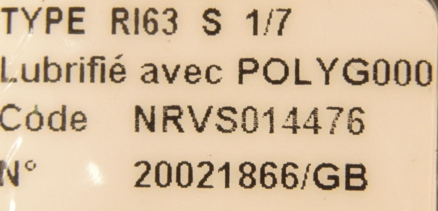 SNT S 1/7 Speed Reducer RI63 / RI 63 - Advance Operations