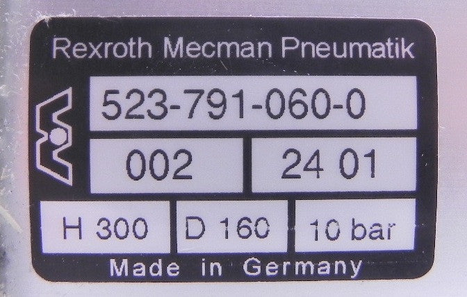 Rexroth Mecman Pneumatik Cylinder 523-791-060-0 - Advance Operations