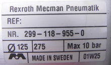 Load image into Gallery viewer, Rexroth Mecman Pneumatik Cylinder 299-118-955-0 - Advance Operations
