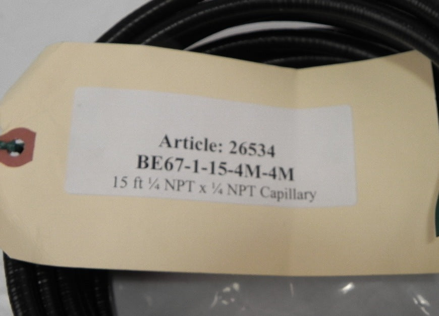 Peacock Capillary Line Cable 15' - 1/4 NPT X 1/4 NPT - Advance Operations